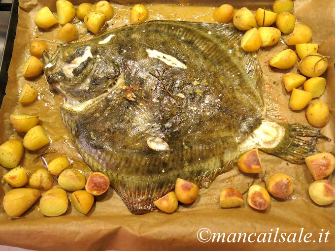 Rombo Al Forno Con Le Patate Manca Il Sale